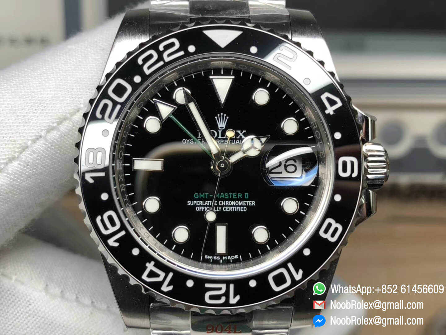 GMT-Master II 116710LN 904L Steel Black Dial Green 