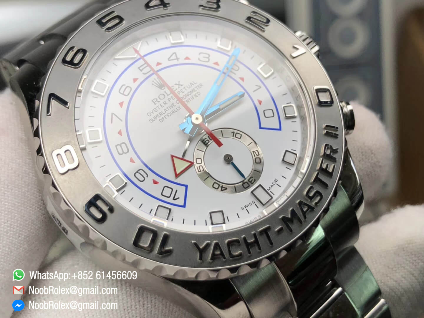 Yacht-Master II | 116689 | 44mm | White Dial | Blue Hands | Chronograph ...