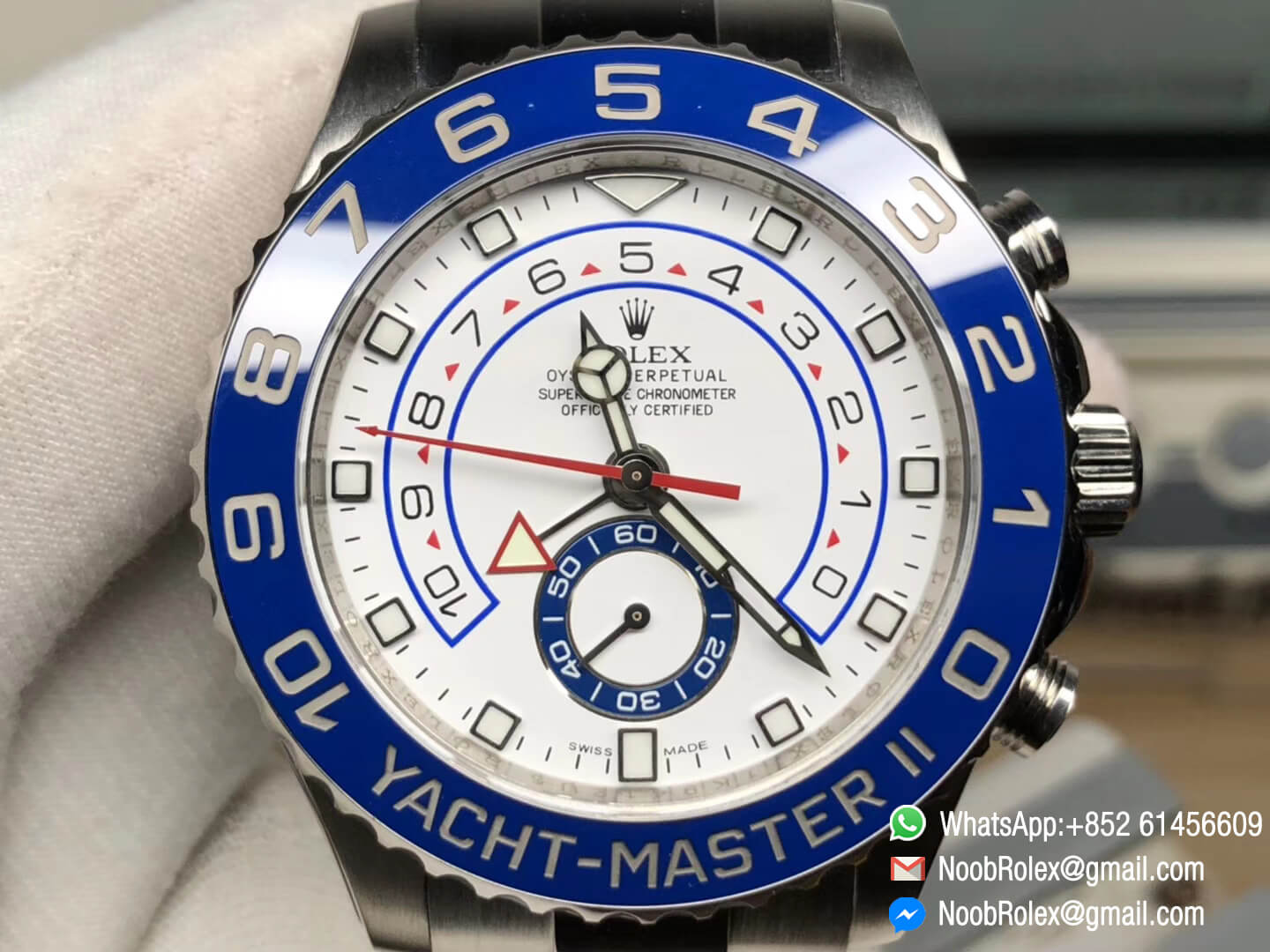 Yacht-Master II | 116680 | 44mm | White Dial | Chrono | Blue Ceramic ...