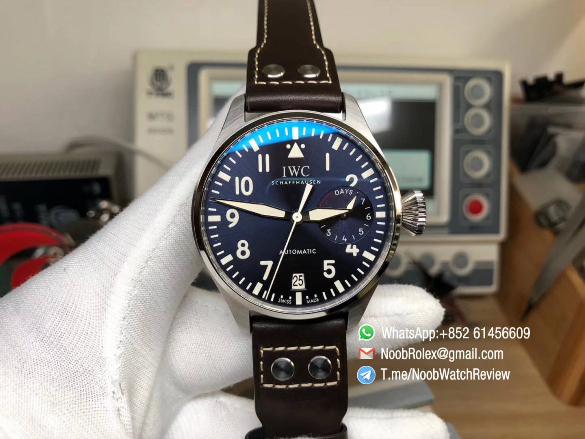 ZF Top Quality IWC Big Pilot Power Reserve IW500916 2016 Le Petit Prince Edition Blue Dial on Brown Leather Strap A51111 01